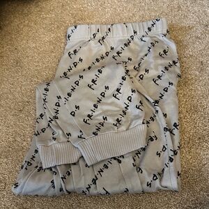 Gray FRIENDS Print Sweatpants